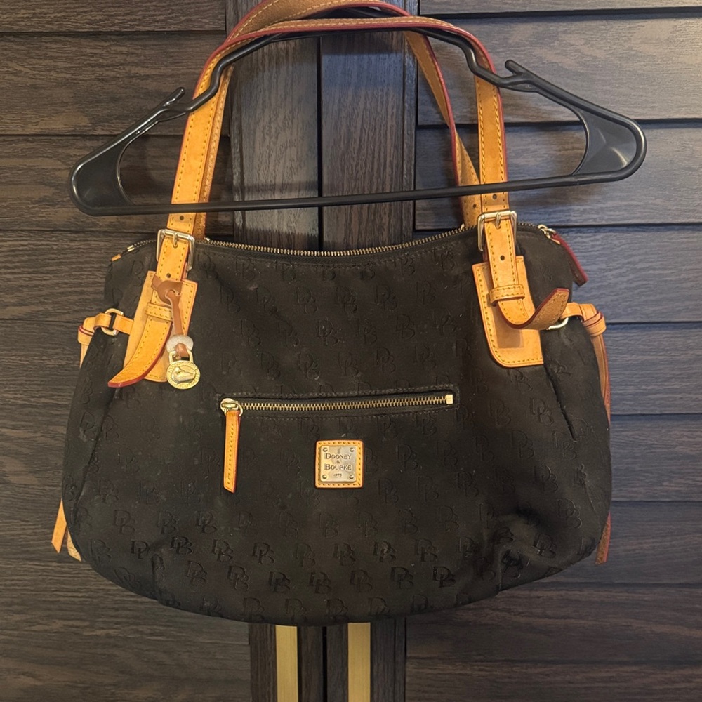 Dooney & Bourke Black and Brown Shoulder Bag